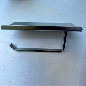 Toilet Paper and Cell Phone Holder Silver